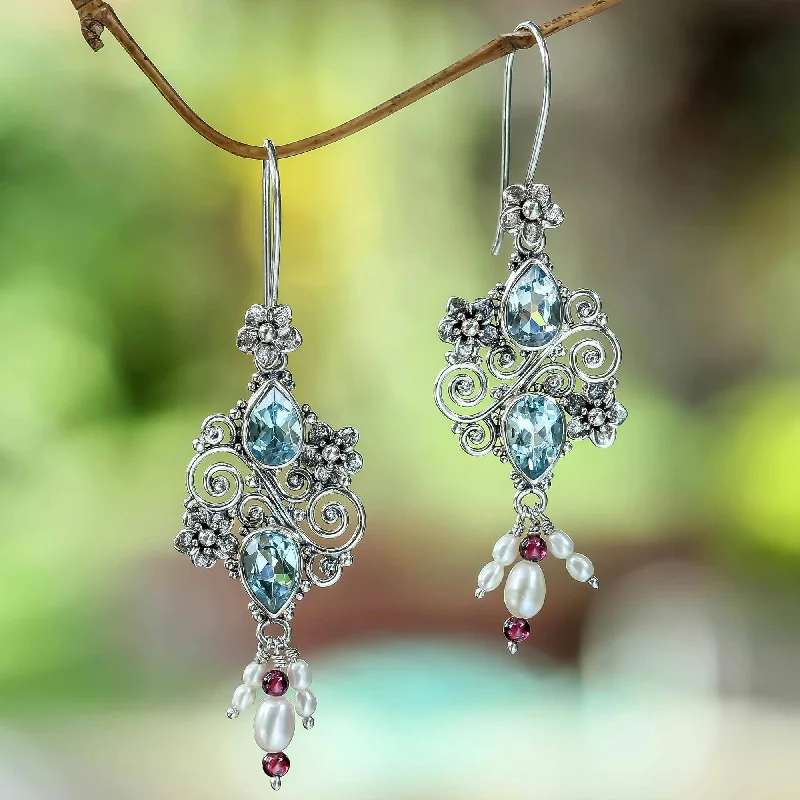 Best hoop earrings with sterling silver for an affordable and chic design-Gemstone & Sterling Silver Garden Earrings