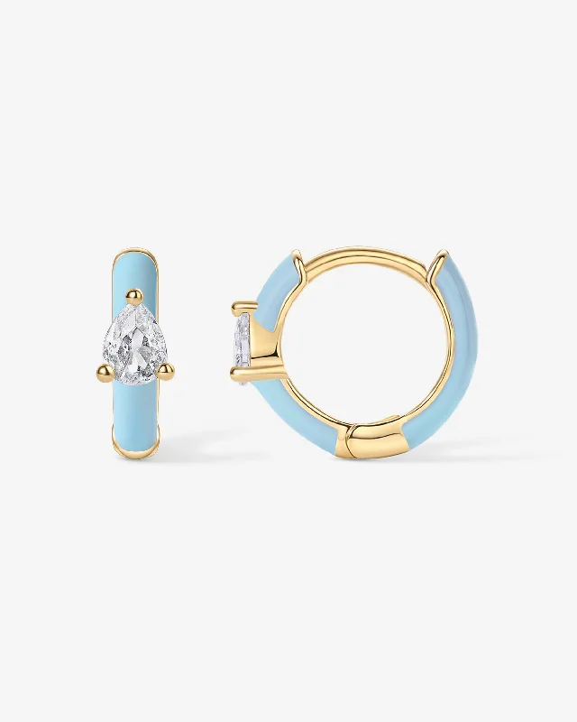 Best hoop earrings with matte finish for a sophisticated, understated design-Geneva Enamel Huggies