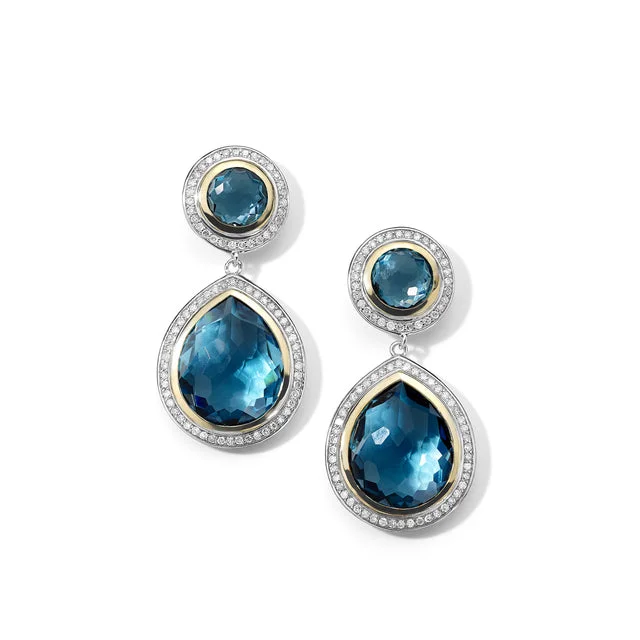 Best hoop earrings with gemstone accents for a colorful and elegant appearance-IPPOLITA Chimera Rock Candy Snowman Earring in Blue Topaz