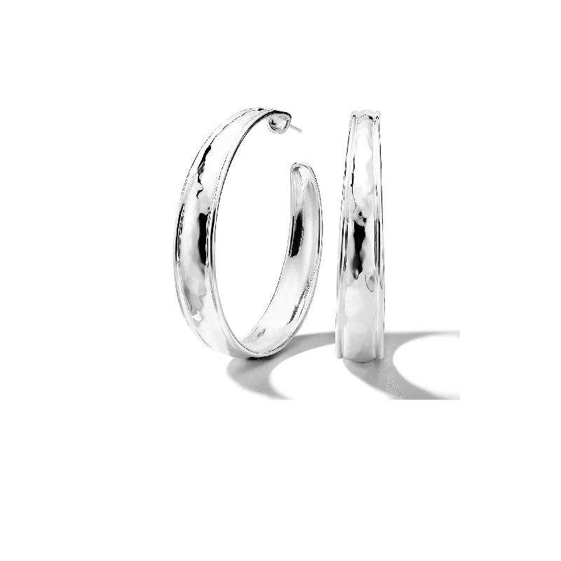 Hoop earrings with multi-tone finishes for a colorful and layered effect-IPPOLITA Classico Goddess #4 Hammered Tapered Hoops