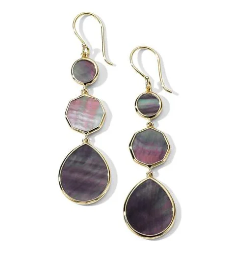 Best hoop earrings with detachable studs for a versatile and adjustable accessory-IPPOLITA Polished Rock Candy Crazy 8's Earrings in Black Shell