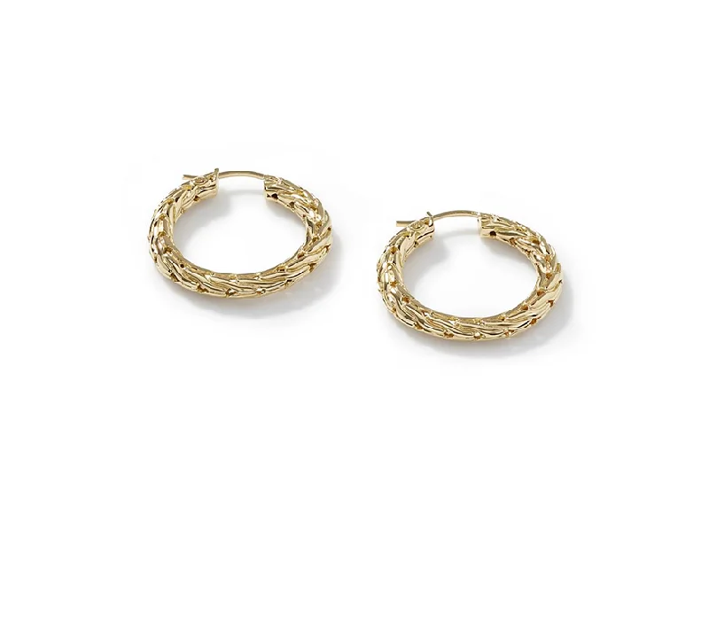 Hoop earrings with braided patterns for a detailed and textured finish-John Hardy Classic Chain Gold Small Hoop Earrings