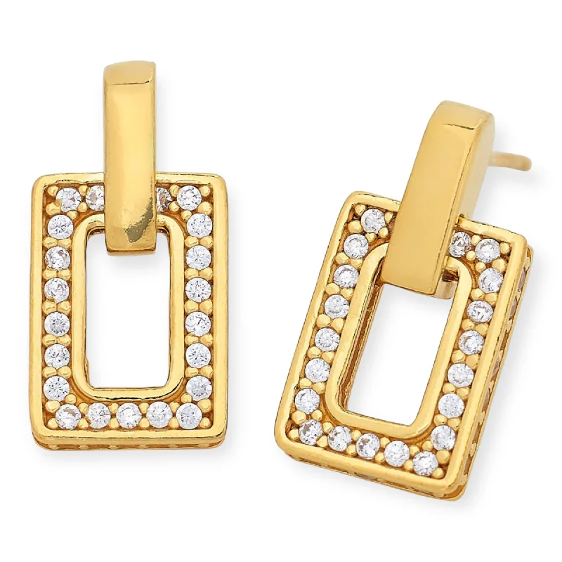 Hoop earrings with textured gold for a refined and sophisticated aesthetic-Katharine McPhee  2.17ctw Rectangle Earrings - Sterling Silver