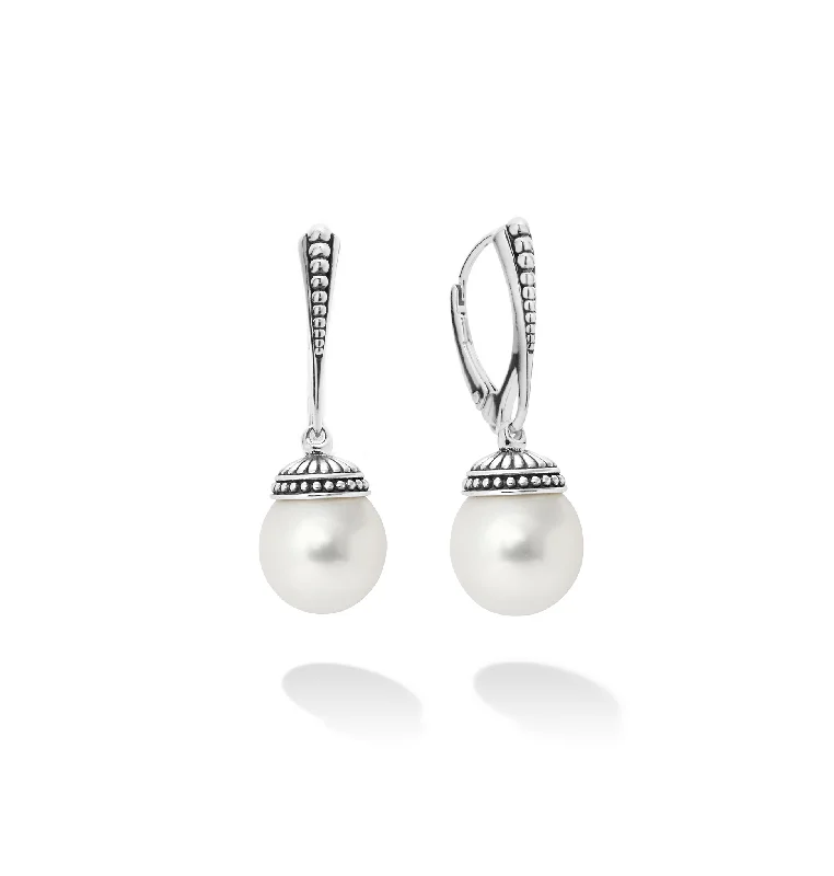 Best hoop earrings with stacked layers for a dimensional and bold look-LAGOS Luna Drop Pearl Earrings