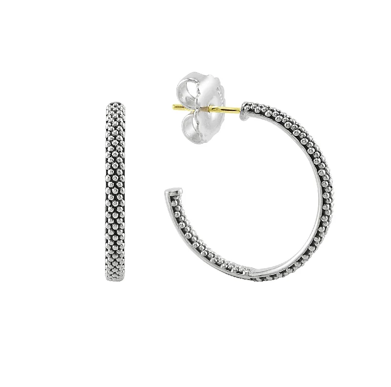 Best hoop earrings with blackened metal for an edgy and bold appearance-LAGOS Signature Caviar Beaded Hoop Earrings