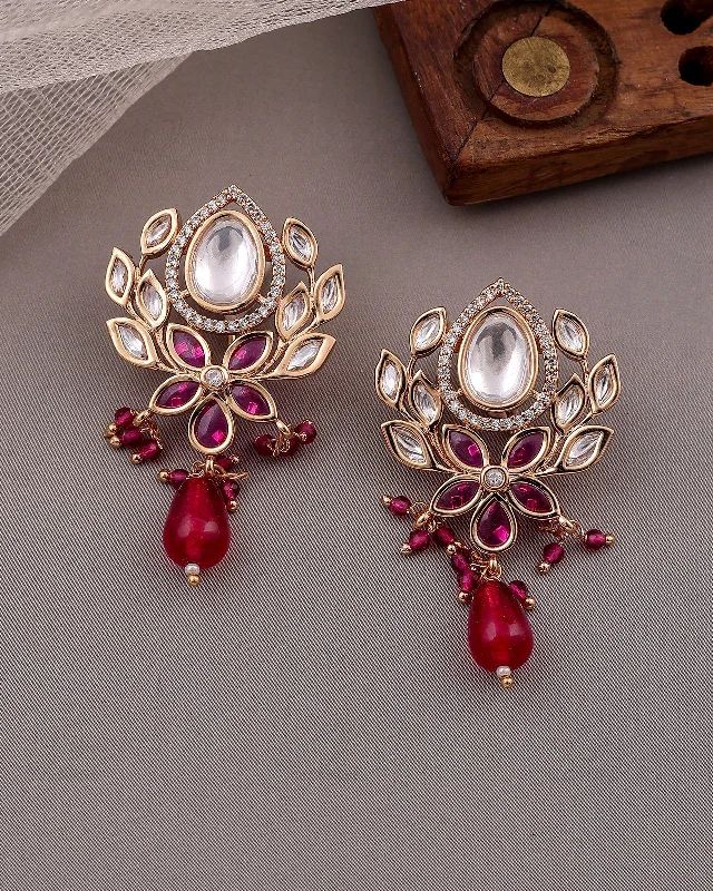 Best hoop earrings with gemstone accents for a colorful and elegant appearance-Meghna 22k Gold Plated Danglers