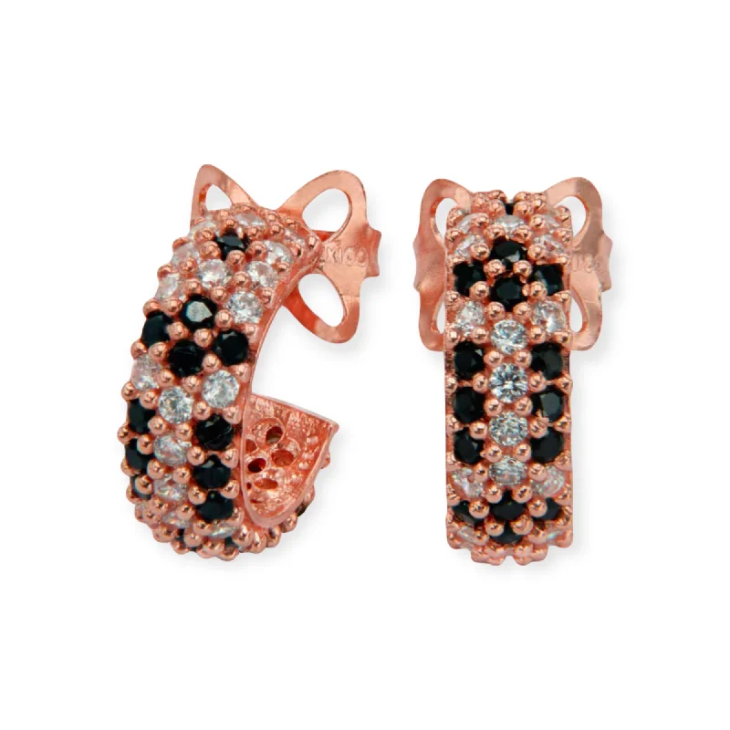 Hoop earrings with a chunky design for a bold and trendy statement-Peisha Rose Gold Hoops, Night