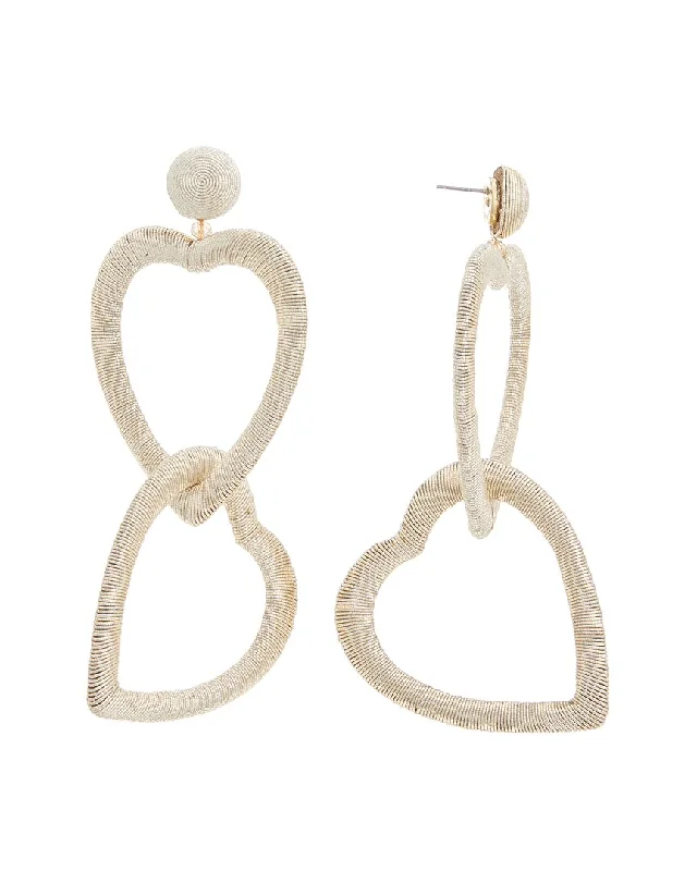 Hoop earrings with dangling charms for a playful and fun look-Oscar de la Renta Interlocked Heart Earrings