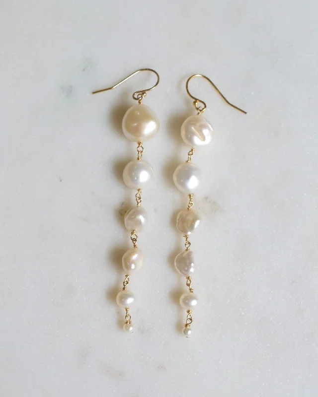 Best hoop earrings with satin ribbons for a soft, feminine appearance-Pearl Bloom Earrings