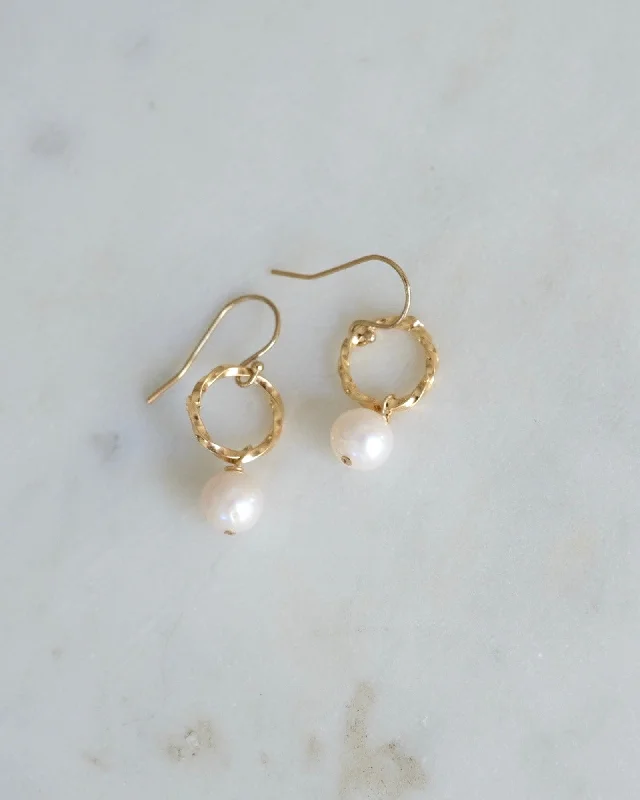 Hoop earrings with leather accents for a sleek and bold combination-Pearl Round twist Earrings