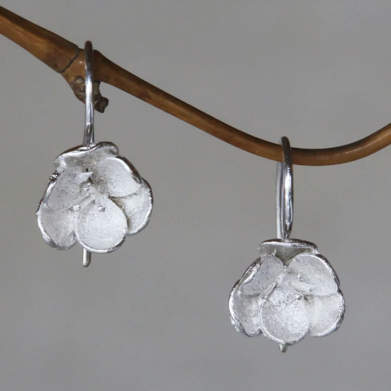 Hoop earrings with abstract wirework for an artistic, unique look-Petite Camellia Earrings