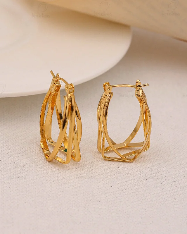 Best hoop earrings with geometric shapes for a modern and artistic appeal-Prismy Fashionable Hoops