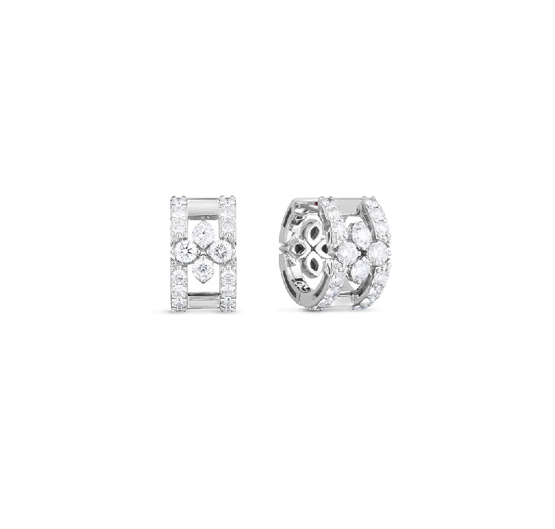 Hoop earrings with polished metal for a shiny and high-quality finish-Roberto Coin Love in Verona Diamond Earrings