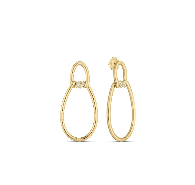 Best hoop earrings with gemstone accents for a colorful and elegant appearance-Roberto Coin Cialoma 18K Yellow Gold Diamond Dangle Earrings