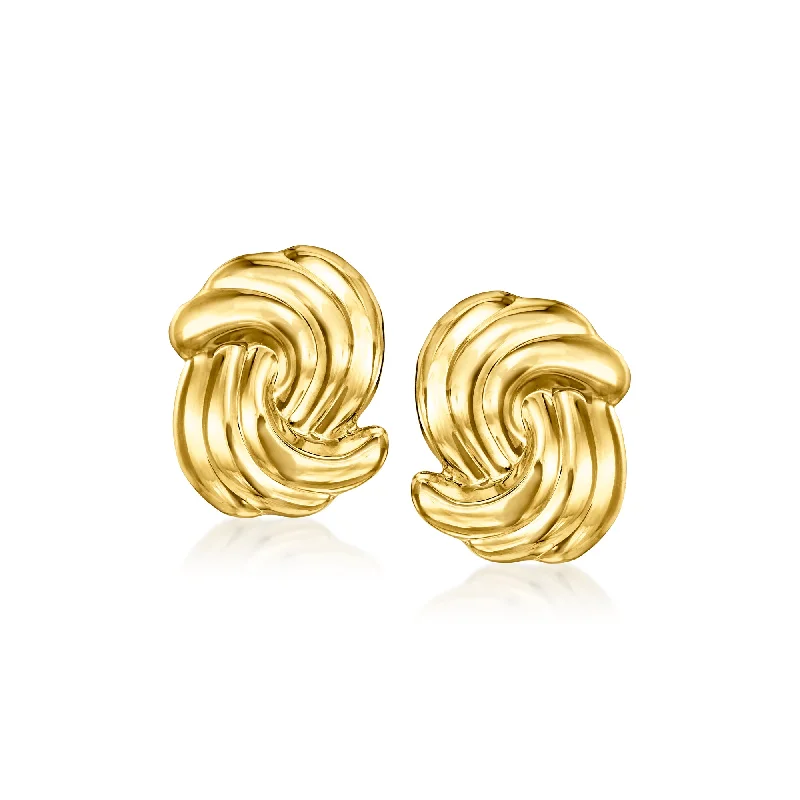 Best hoop earrings with geometric cuts for a sharp, modern appeal-Ross-Simons Italian 18kt Gold Over Sterling Curved Button Earrings