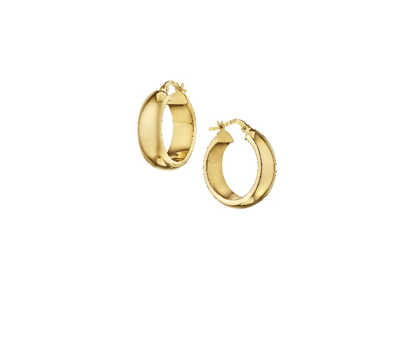 Best hoop earrings with sterling silver for an affordable and chic design-Sabel Yellow Gold Shiny Small Timeless Hoop Earrings