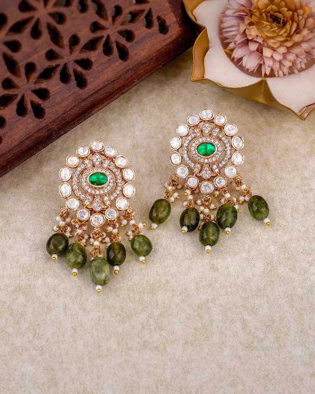 Best hoop earrings with cubic zirconia for a budget-friendly, dazzling look-Saira 22k Gold Plated Studs