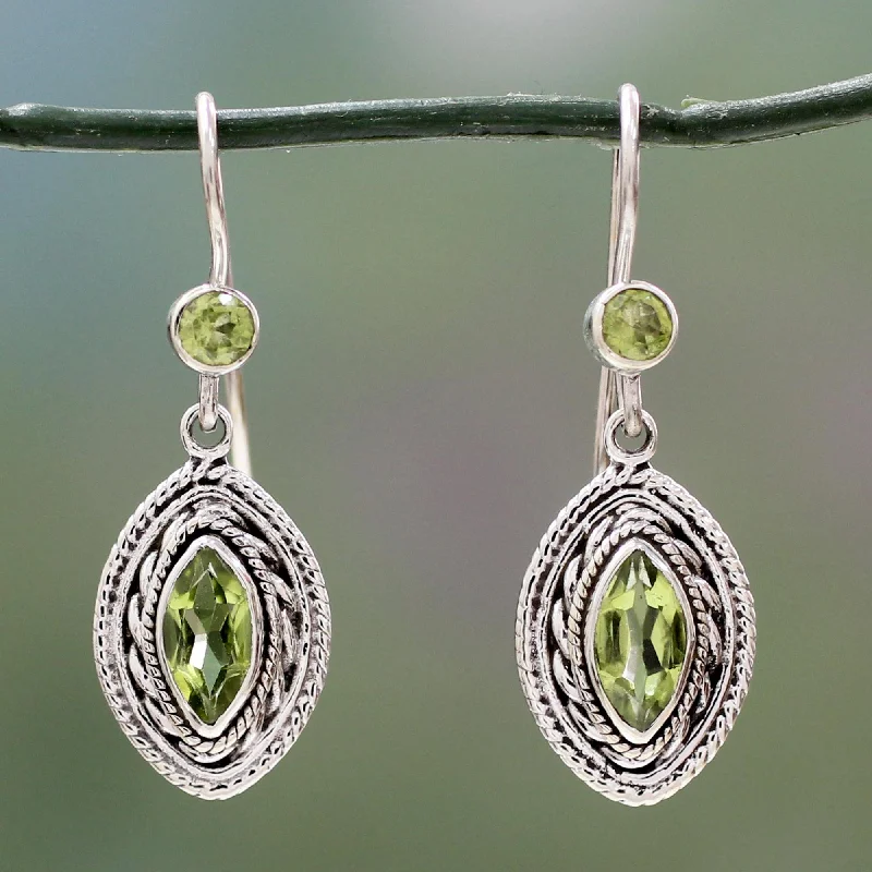 Best hoop earrings with gold for a luxurious and timeless look-Springtime Muse Peridot Dangle Earrings