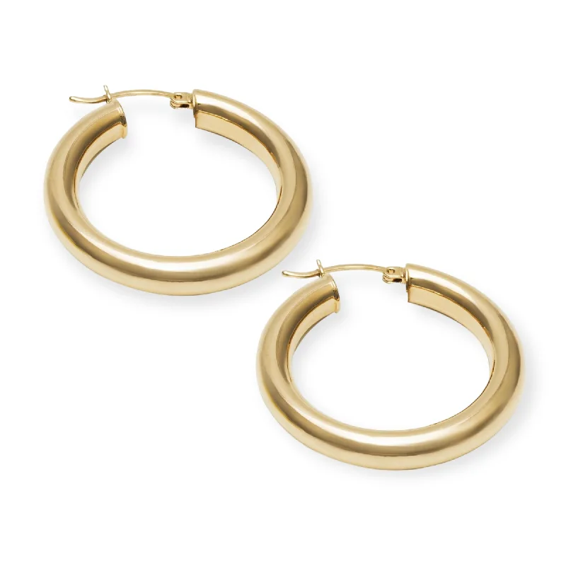 Hoop earrings with colorful beads for a fun and playful vibe-1" Classiqué Hoops, 18K Gold Plated Sterling Silver