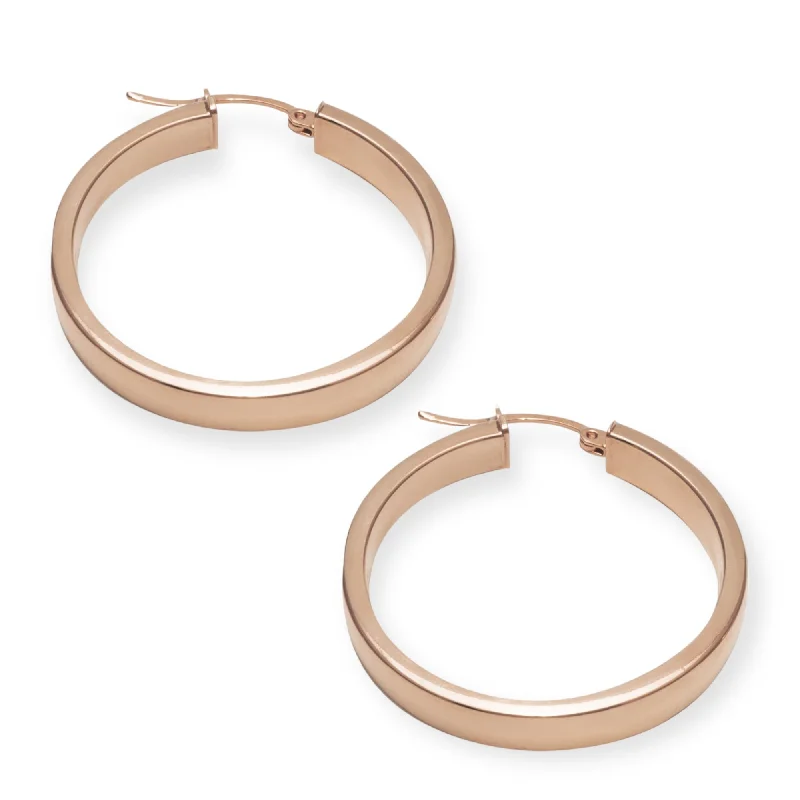 Hoop earrings with gold accents for a warm, elegant statement piece-1 1/5" Classiqué Hoops, 18K Rose Gold Plated Sterling Silver