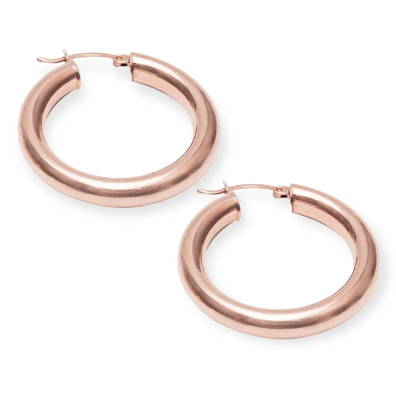 Best hoop earrings with geometric cuts for a sharp, modern appeal-1" Classiqué Hoops, 18K Rose Gold Plated Sterling Silver