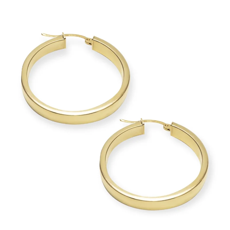 Hoop earrings with oversized pearl accents for a statement-making look-1 1/5" Classiqué Hoops, 18K Gold Plated Sterling Silver