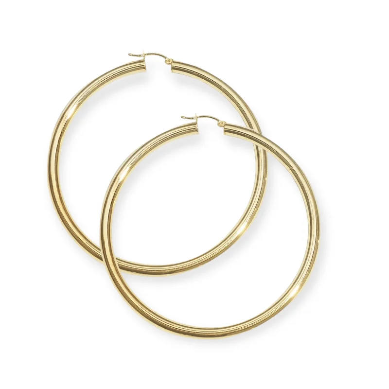 Best hoop earrings with gemstone accents for a colorful and elegant appearance-3" Classiqué Hoops, 18K Gold Plated Sterling Silver