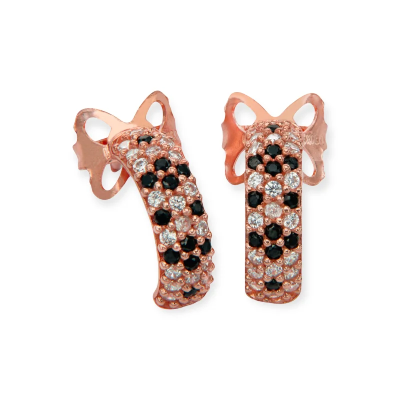 Best hoop earrings with satin ribbons for a soft, feminine appearance-Adriana Rose Gold Hoops, Night