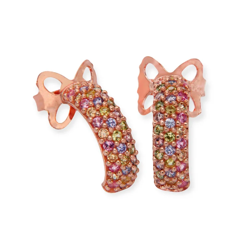 Small hoop earrings for a delicate and understated everyday wear-Adriana Rose Gold Hoops, Multi Color