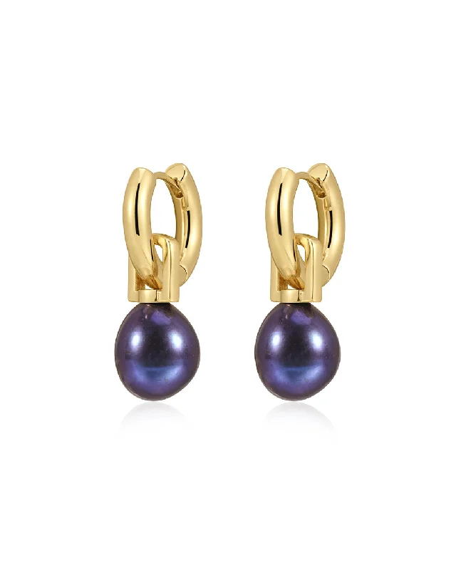 Best hoop earrings with hammered gold for a rustic yet elegant look-The Blue Pearl Amalfi Huggies