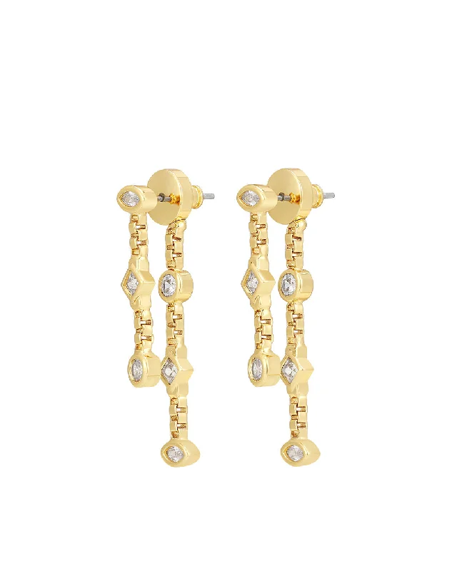 Best hoop earrings with gold-plated finishes for an affordable luxury vibe-The Camille Double Chain Studs