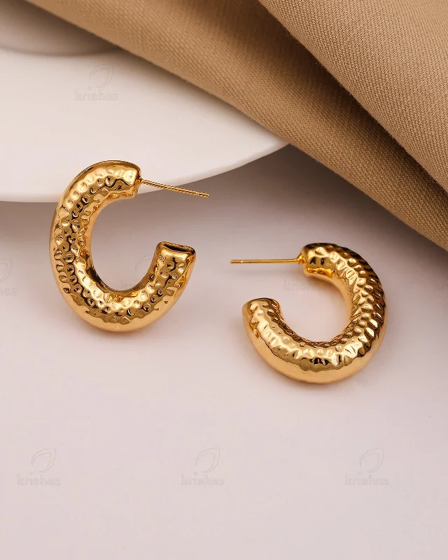 Hoop earrings with a chunky design for a bold and trendy statement-Tink Fashionable Hoops