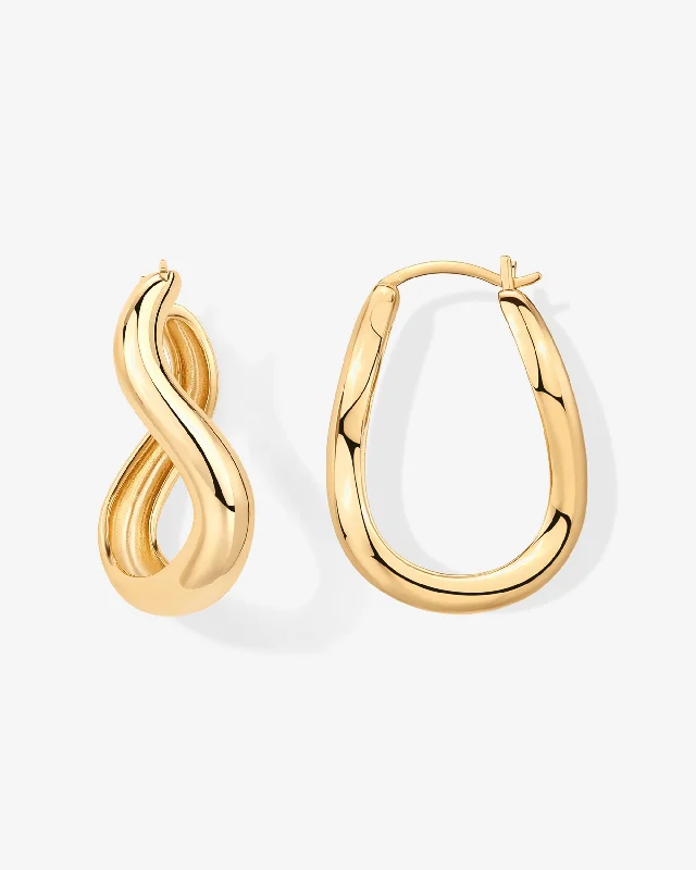 Best hoop earrings with smooth ceramic finishes for a polished, clean style-Wavy Statement Hoops