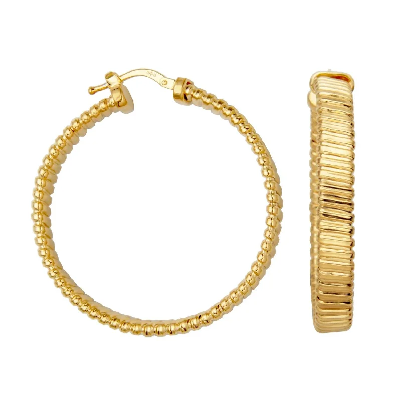 Best hoop earrings with stacked layers for a dimensional and bold look-Women's Tubugas 40Mm Hoop Earrings In Yellow Gold