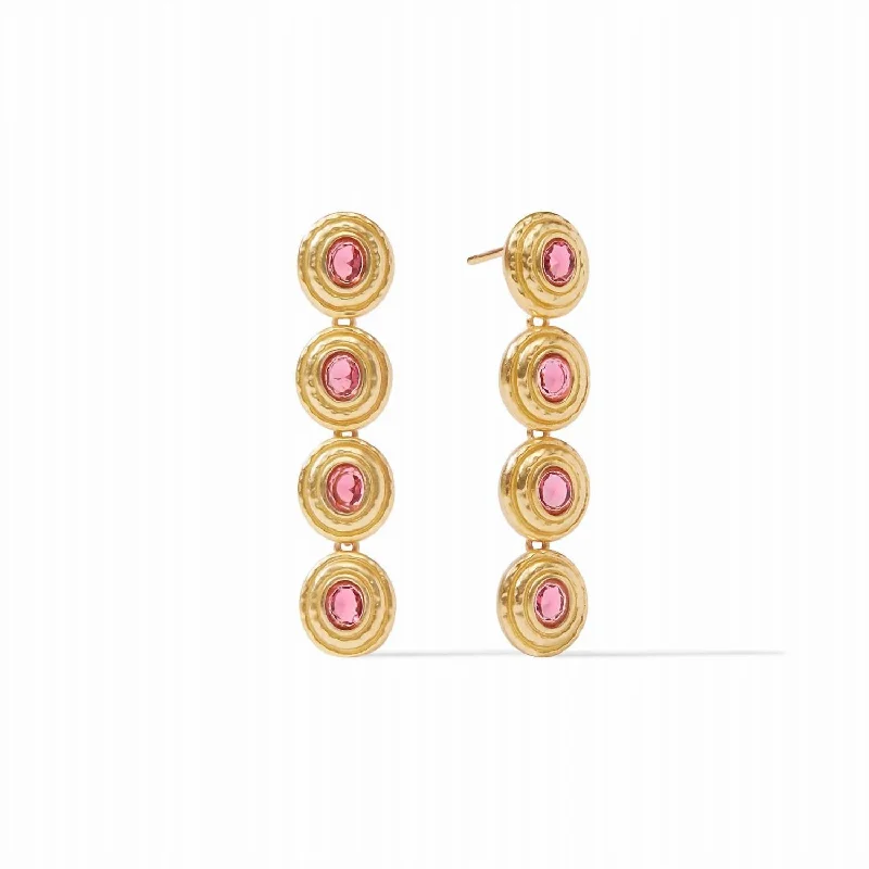 Hoop earrings with spiral designs for a dynamic and fluid look-Women's Tudor Tier Earrings In Gold