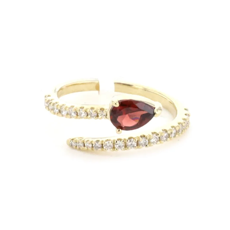 Women’s gold rings with shimmering opal centerpieces -Garnet & Diamond Ring | M10272573