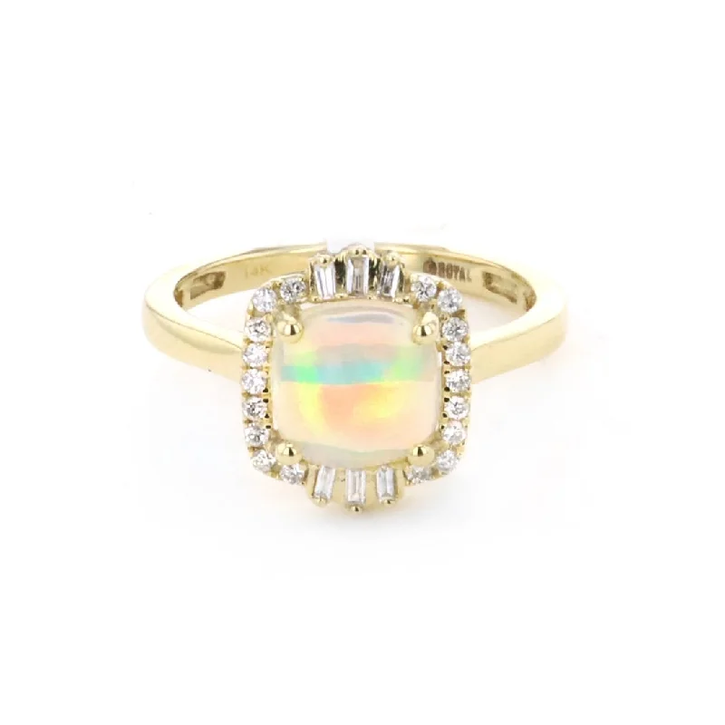 Women’s rings with black onyx for edge -Opal & Diamond Ring | M10274966