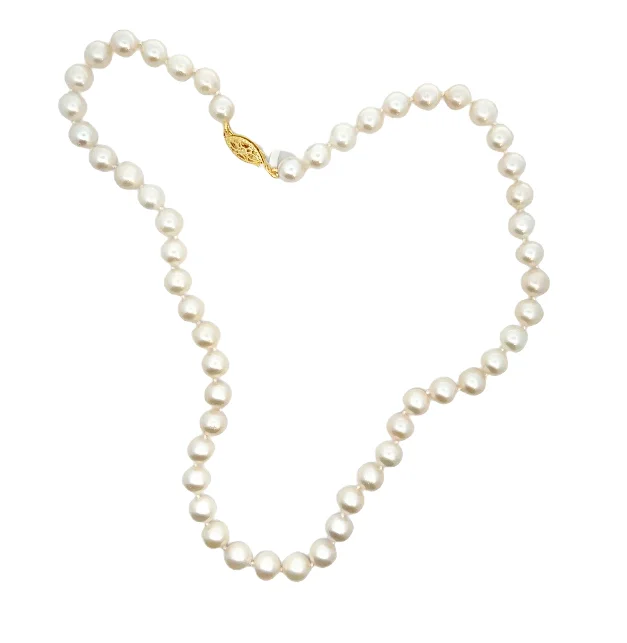 Unique necklaces and pendants with tree of life motifs for nature-inspired elegance-14W 16" 6.5-7mm Akoya Pearl Necklace B-Grade Clasp