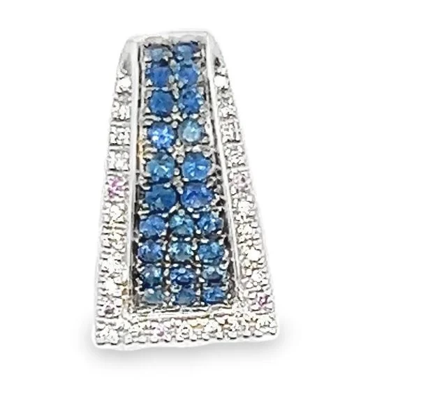 Best necklaces and pendants with rose gold for a warm and romantic appeal-14W Pave' Sapphire and Diamond Slide Pendant