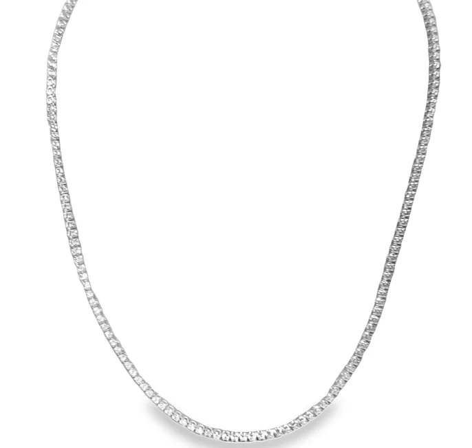 Best necklaces and pendants with cubic zirconia for a budget-friendly dazzling effect-14W Round Diamond Line Necklace 18"