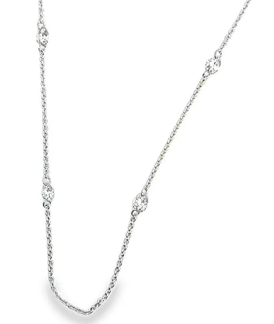 Beautiful necklaces and pendants with natural stones for an earthy, organic vibe-14W  Round Drilled Diamond Necklace