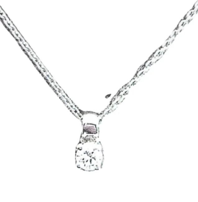 Best necklaces and pendants with butterfly pendants for a delicate, light style-14W Single Round Diamond Solitaire Pendant