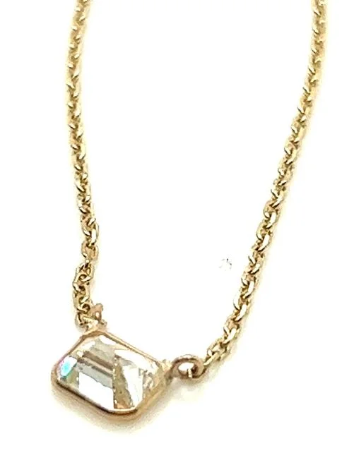 Best necklaces and pendants with butterfly pendants for a delicate, light style-14Y .50ct E/W Emerald Cut Diamond Necklace on 17" Cable