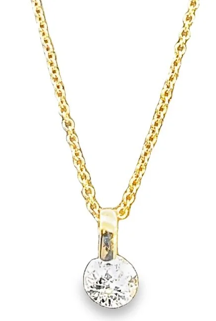 Beautiful necklaces and pendants with tree branch motifs for a nature-inspired design-14Y Double Drilled Diamond Necklace