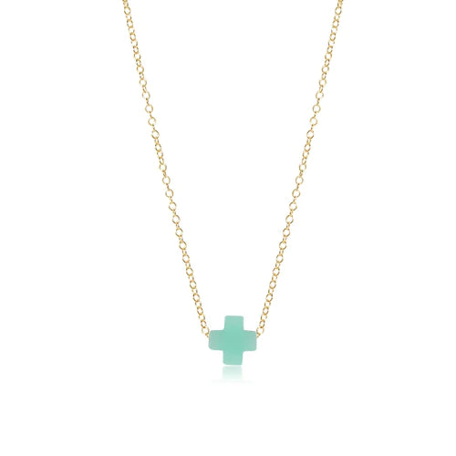 Best necklaces and pendants with sterling silver for an affordable yet stylish choice-16" Cross Necklace in Mint