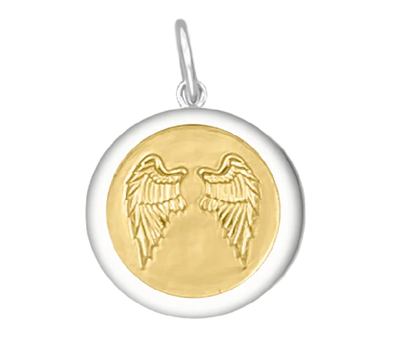 Best necklaces and pendants with personalized coordinates for a special keepsake-Angel Wings Gold/Gold