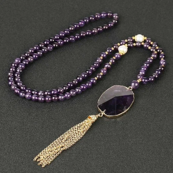 Elegant necklaces and pendants with infinity symbols for timeless designs-Angelic Amethyst Necklace