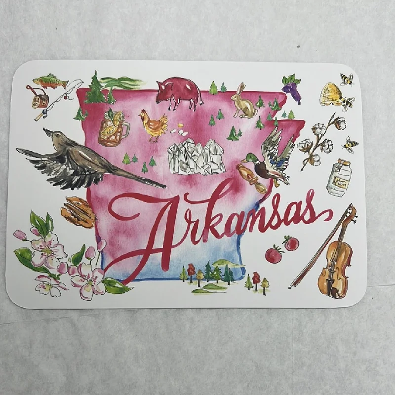 Personalized necklaces and pendants with initials for a customized and meaningful gift-Arkansas Handpainted Icons Post Card