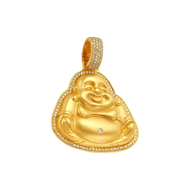 Necklaces and pendants with personalized charms for a custom piece of jewelry-Large Happy Buddha Pendant