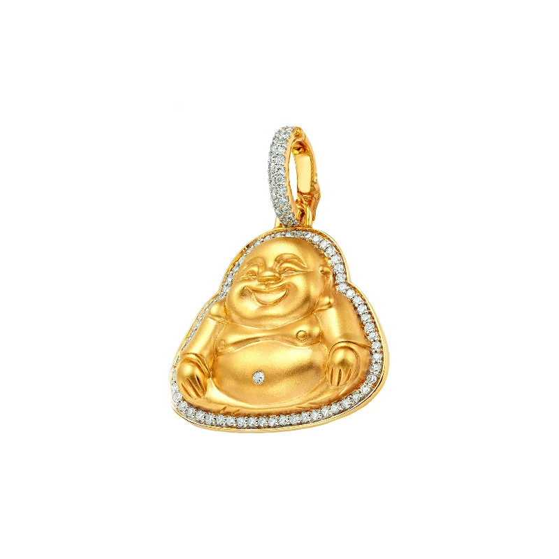 Necklaces and pendants with love knot designs for a romantic, meaningful symbol-Medium Happy Buddha Pendant